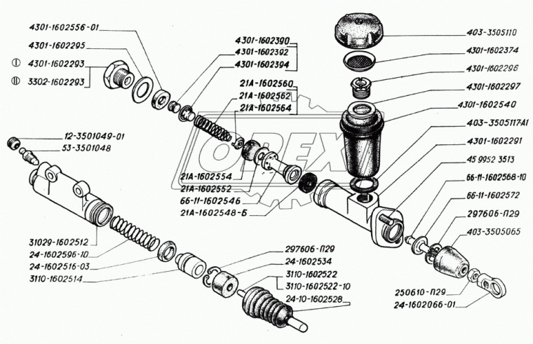 3110-1602522 Толкатель рабочего цилиндра (114х0х0) ГАЗ